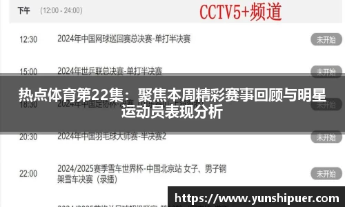 热点体育第22集：聚焦本周精彩赛事回顾与明星运动员表现分析